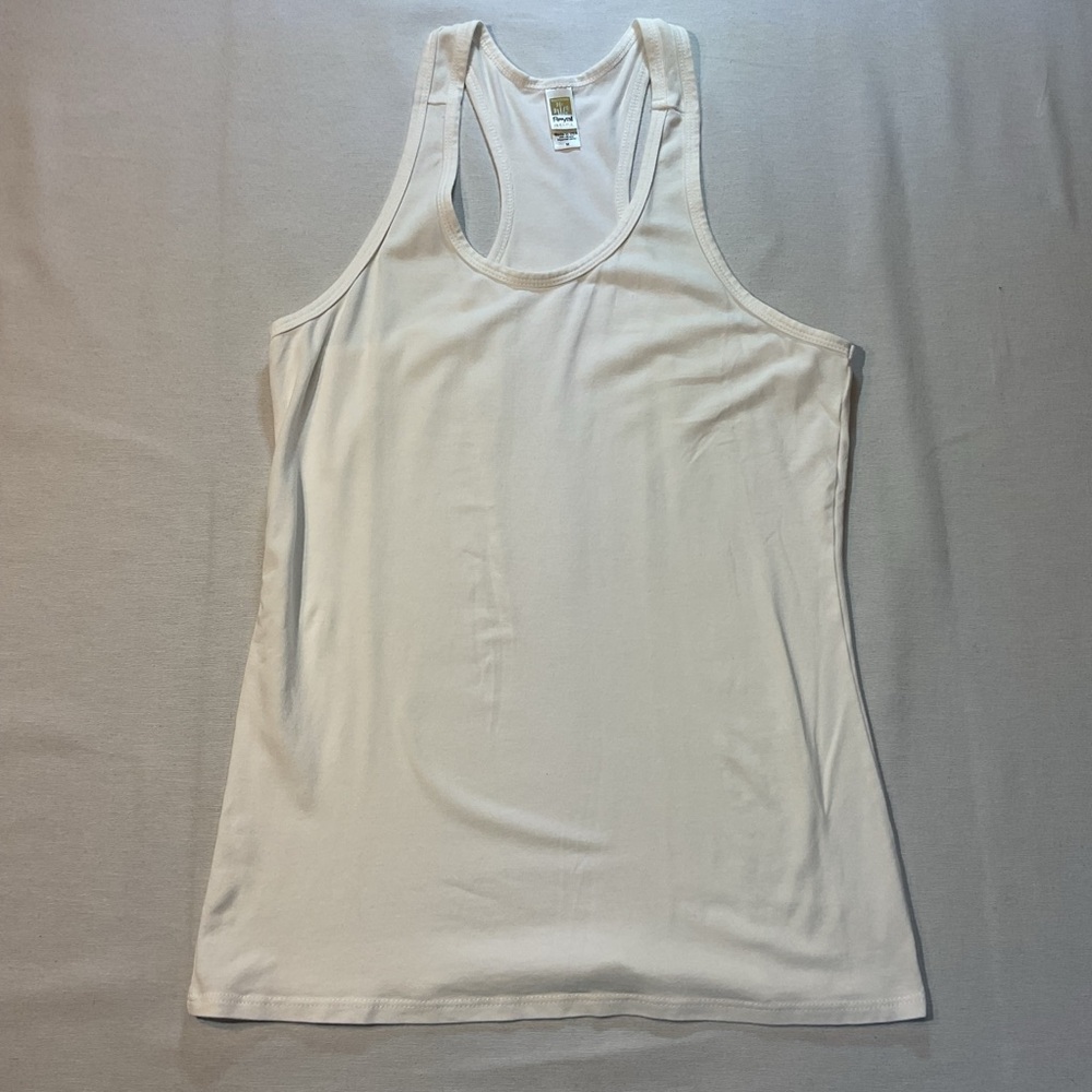 Royal Apparel Soft White‎ Bamboo Tank Top, Size Medium Durable Bright Gym Sport